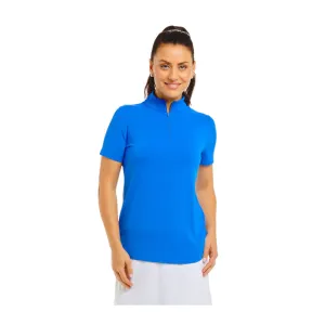 IBKUL Women's Short Sleeve Zip Mock Neck (87000)