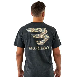 BURLEBO Flying B Classic Deer Camo/Heather Black Short Sleeve Tee (SST-FBCDC-HB)
