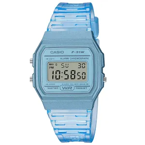 CASIO POP Collection Blue Translucent Digital Sport Watch (F91WS-2)