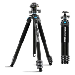 SIRUI L-Series One-Hand Control Mini Flip Lock Carbon Fiber Photo Tripod Kit (L-224F+KS-10)