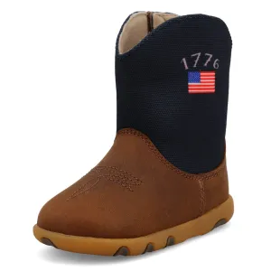 TWISTED X Infant's Driving Moc Mocha/Navy/American Flag Boots (ICA0052)