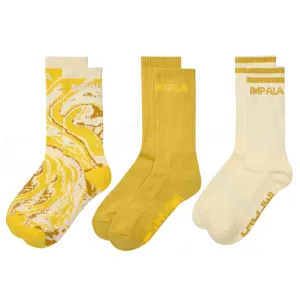 IMPALA Marawa 3-Pack Marawa Gold Socks (IM787005-MARAWA_GOLD-1Sz)