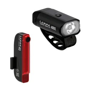 LEZYNE Mini Drive 400XL And Stick+ Drive Black/Black LED Light Pair (1-LED-24P-V804)