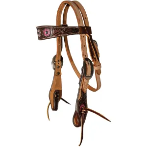 PROFESSIONAL'S CHOICE Pink Flower Pony Browband Headstall (3P4040-PONY)