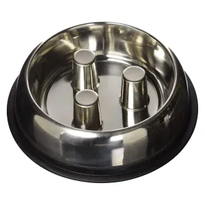 QT DOG Brake-Fast Slow Feed Medium 64oz Stainless Steel Bowl (BFB3547)