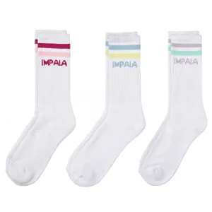 IMPALA Stripe 3-Pack Socks (IM787000-1Sz)