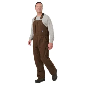 BERNE Men's Heartland Insulated Washed Duck Bib Overall (B377)