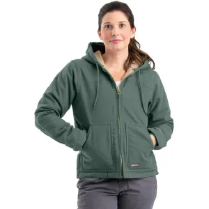 BERNE Women's Sherpa-Lined Softstone Duck Hooded Jacket (WHJ43)