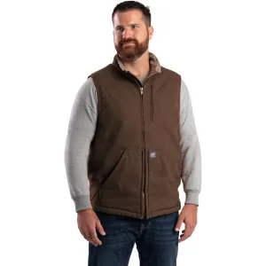 BERNE Men's Heartland Sherpa-Lined Washed Duck Vest (V818)