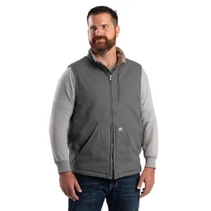 BERNE Men's Heartland Sherpa-Lined Washed Duck Vest (V818)