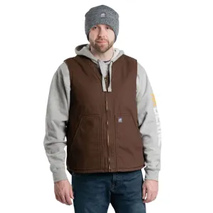 BERNE Men's Heartland Sherpa-Lined Washed Duck V-Neck Vest (VW531)