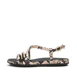 FITFLOP Women's Gracie Snake Hazy Taupe/Black Sandals (ABH-E37)