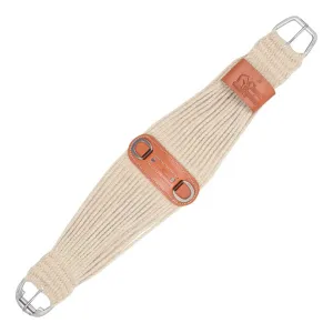 CLASSIC EQUINE 100% Mohair 27 Strand Natural Roper Cinch with Leather Center (CRC100N)