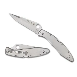 Spyderco Police 4 Lightweight 4.3" Folding Knife - Plain Edge - Black