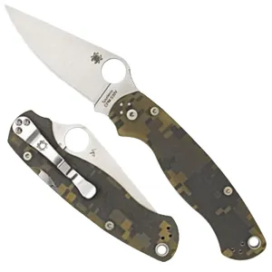 Spyderco Para Military 2 3.45" Folding Knife - Drop Point Plain - G10 Digital Camo