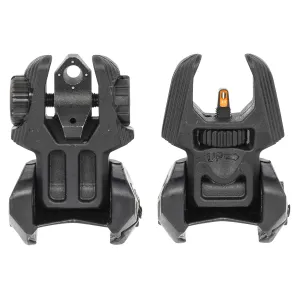 Meprolight Self-Illuminated 4 Dot Flip Up Iron Sights - Green Tritium with Orange Outline Front and Green Rear