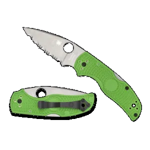 Spyderco Native 5 Salt Plain Edge Folding Knife - Green