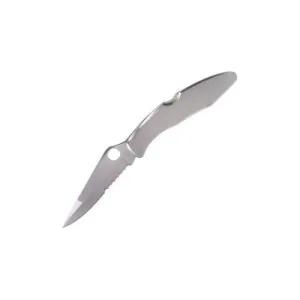 Spyderco Police Model 4 Folding Knife 4.42" Plain Edge Blade - Black
