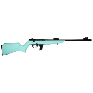 Rossi Firearms RB22 Compact Bolt Action Rifle 22 LR - 16.5" - Matte Black - Cyan Monte Carlo Stock