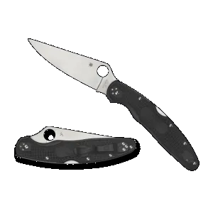 Spyderco Police Model Folding Knife 4.125" Plain Edge Blade - Black