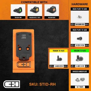 C&H Precision Weapons Staccato DUO Low Witness to Trijicon RMR & Holosun 407c / 507c / 508T Adapter Plate