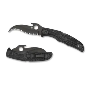 Spyderco Matriarch 2 FRN Emerson Serrated Wave Folding Knife - Black/Black