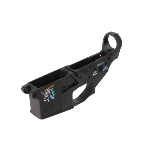 Spikes Tactical AR-15 Lower Receiver - Snowflake Logo - Color Fill - Stripped Lower
