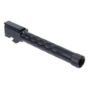 Faxon Firearms Match Series Flame Fluted 9mm Threaded Barrel - Fits GLOCK 17 Gen 5 - Black Nitride