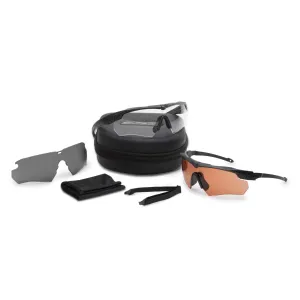 ESS Suppressor 2X Glasses Kit - Black with Smoke Gray/Clear/Hi-Def Copper Lenses