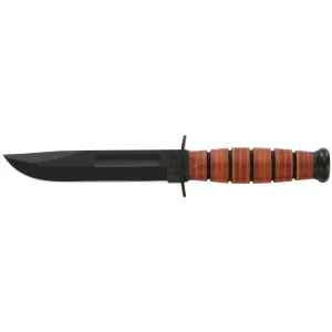 KA-BAR USMC Short 5.25" Clip Point Fixed Utility Knife - Straight Edge