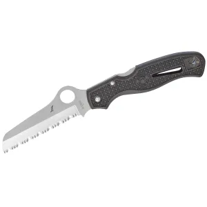 Spyderco Atlantic Salt 3.69" Folding Knife - Sheepsfoot Serrated - FRN Black