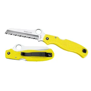 Spyderco Atlantic Salt 3.69" Folding Knife - Sheepsfoot Serrated - FRN Yellow