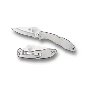 Spyderco Delica 4 Stainless Steel Combo Drop Point Folding Knife