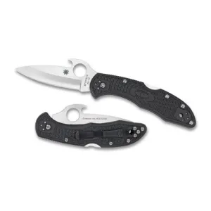 Spyderco Delica 4 Wave-Drop Point Folding Knife - Gray