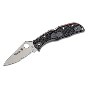 Spyderco Endela Lightweight Thin Red Line Serrated Folding Knife