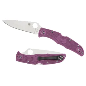 Spyderco Endura 4 3.75" Folding Knife - Plain Edge - Purple