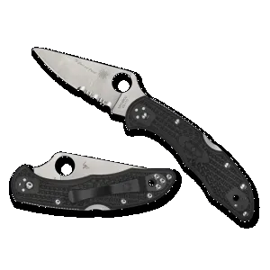Spyderco Delica 4 Lightweight Thin Blue Line Folding Knife