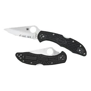 Spyderco Delica 4 Folding Knife - 3" - Combo Edge - Black