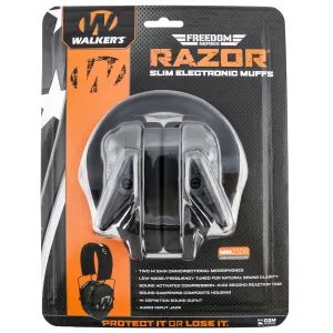 Walker's Freedom Series Razor Slim Electronic Muffs - Distressed Logo