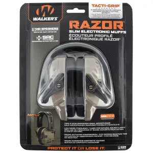Walker's Razor TACTI-GRIP Series Slim Electronic Muffs - FDE