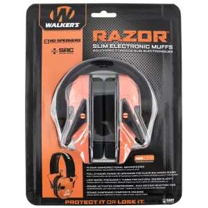Walker's Razor Slim Electronic Muffs - Coral