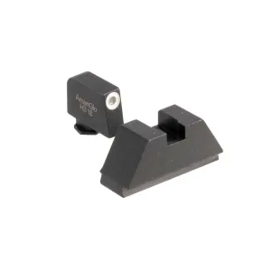 AmeriGlo Suppressor Tritium Night Sights Set for Glock - Green Front & Black Rear