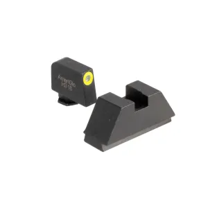 AmeriGlo Suppressor Tritium Night Sights Set for Glock - Green/Yellow Front & Black Rear