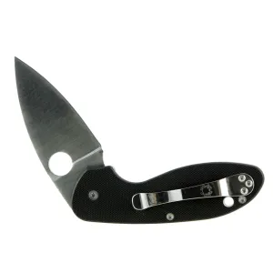 Spyderco Efficient 3" Folding Knife - Plain Edge - G-10 Black