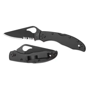 Spyderco Meadowlark 2 Folding Knife 2.99" Combo Edge Blade - Black/Back