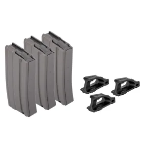 D&H Industries Aluminum 5.56 NATO 20 Round Magazine - Magpul Follower - Grey - 3 Pack with Magpul USGI Ranger Plate - Pack