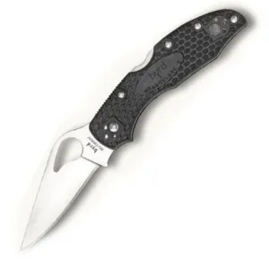 Spyderco Meadowlark 2 Satin Plain Drop Point Blade FRN Black Handle