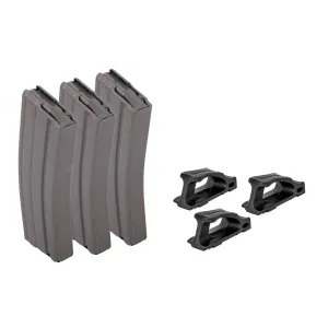 D&H Industries Aluminum 5.56 NATO 30 Round Magazine - Magpul Follower - Grey - 3 Pack with Magpul USGI Ranger Plate - Pack