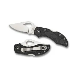 Spyderco Robin Satin Plain Leaf Blade FRN Black Handle