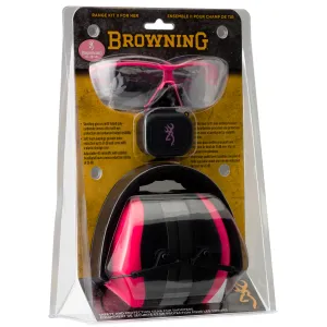 Browning Eye and Ear Protection Range Kit - Pink